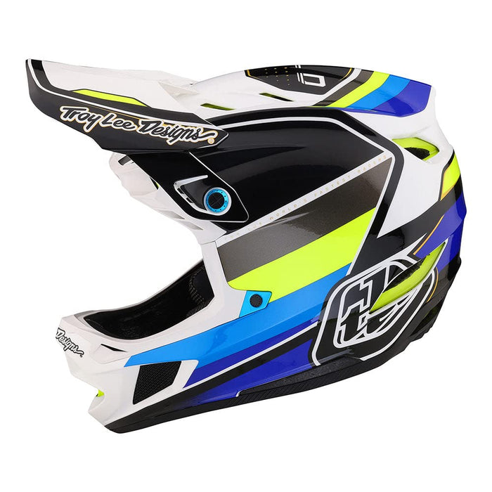 Troy Lee Designs D4 Composite Helmet W/Mips Reverb White/Blue Medium