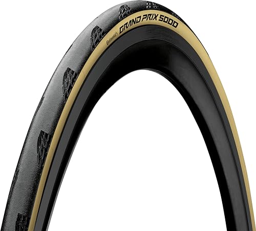 Continental Grand Prix 5000 Tire - 700 x 25 Clincher Folding Black/Cream BlackChili Vectran Breaker LazerGrip ACT