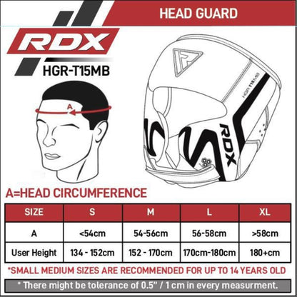 RDX Sports Head Guard T15 Matte Black Medium - Open Box  - (Without Original Box)