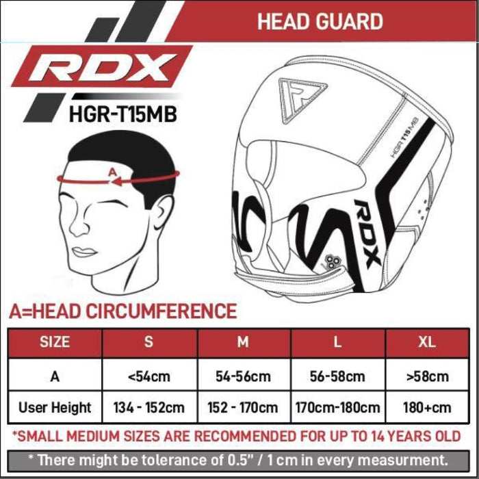 RDX Sports Head Guard T15 Matte Black Medium - Open Box  - (Without Original Box)