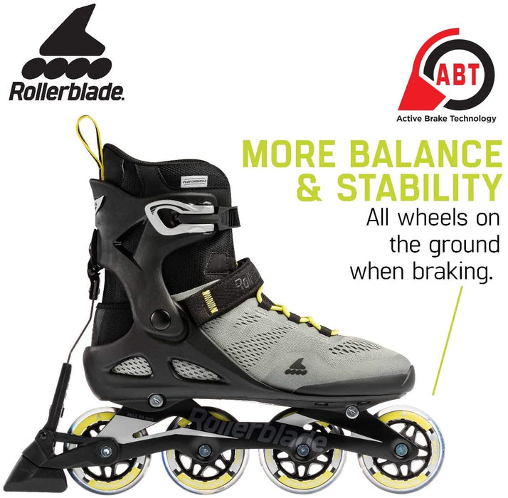 Rollerblade Macroblade 80 ABT Mens Silver/Neon Yellow 12