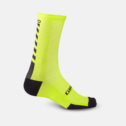 Giro HRc+ Merino Wool Socks - Bright Lime/Black - Size L