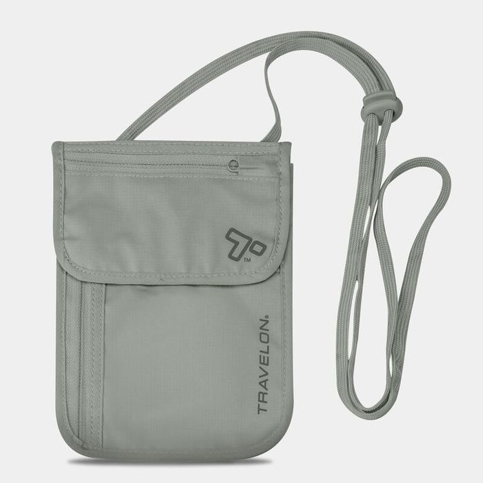 Travelon RFID Blocking Neck Pouch Gray