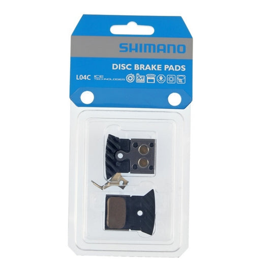 SHIMANO L04C DISC BRAKE PAD-METAL W/FIN & SPRING, 1 PAIR