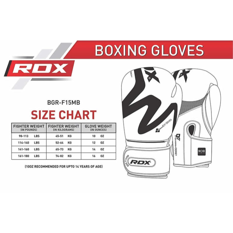 RDX Sports Boxing Glove F15  Matte Black 14Oz
