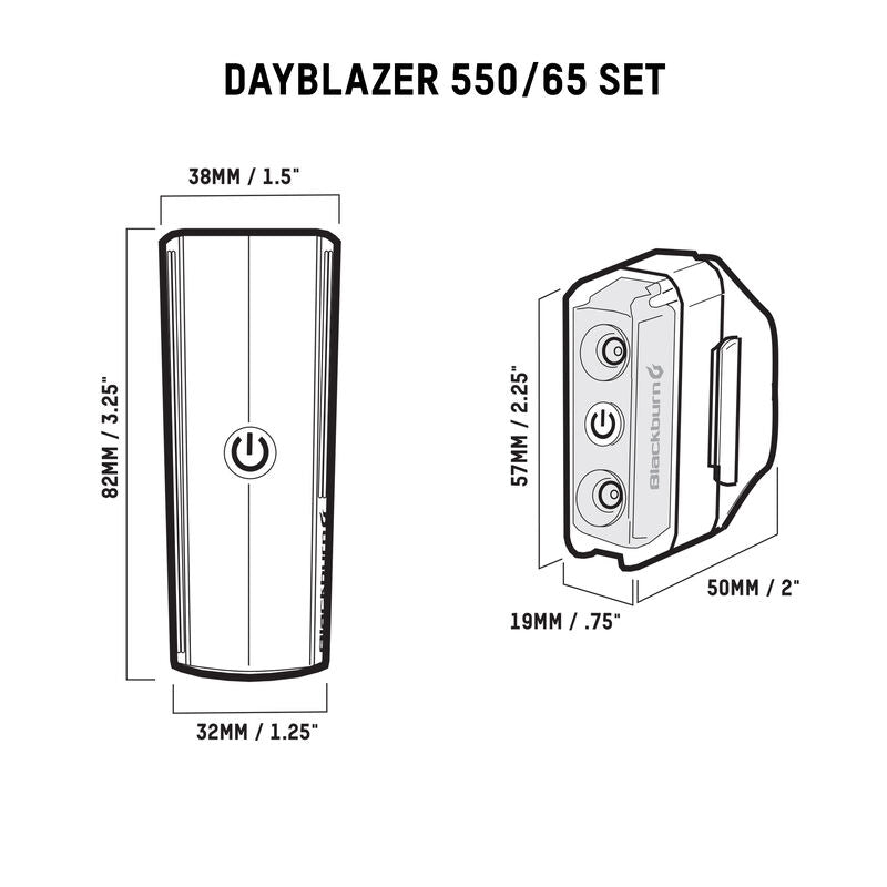Blackburn Dayblazer 550 Front + Dayblazer 65 Rear Light Set